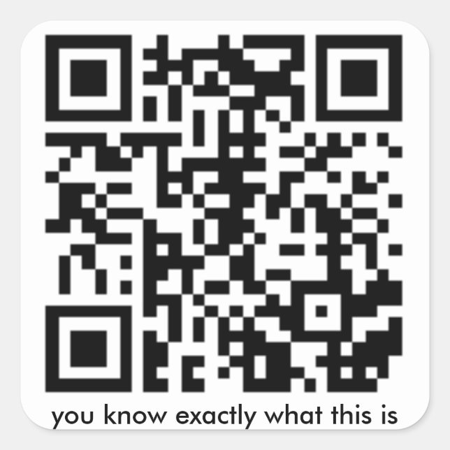 rick roll qr code square sticker (Front)