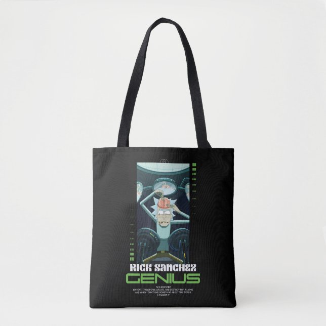 Rick Sanchez Genius Quote Graphic Tote Bag (Front)