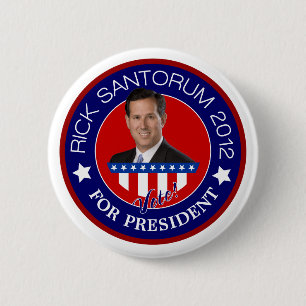Rick Santorum for President 2012 6 Cm Round Badge