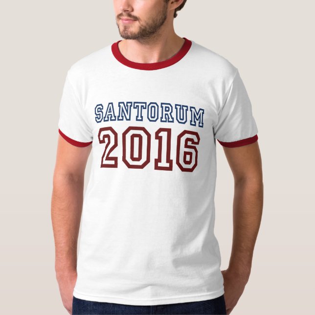 Rick Santorum President 2016 Athletic Font T-Shirt (Front)