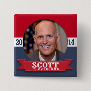 RICK SCOTT CAMPAIGN 15 CM SQUARE BADGE
