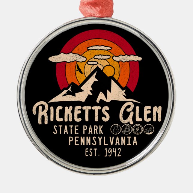 Ricketts Glen State Park Pennsylvania - PA Sp Metal Tree Decoration (Front)