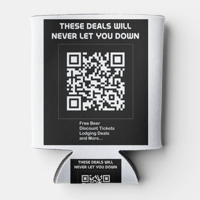 Rickroll QR code Can Cooler (Front)