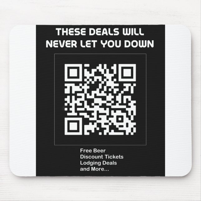 Rickroll QR code Mouse Pad (Front)
