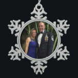 Ricks Family Photo Template Snowflake Pewter Christmas Ornament<br><div class="desc">Ricks family Photo Template</div>