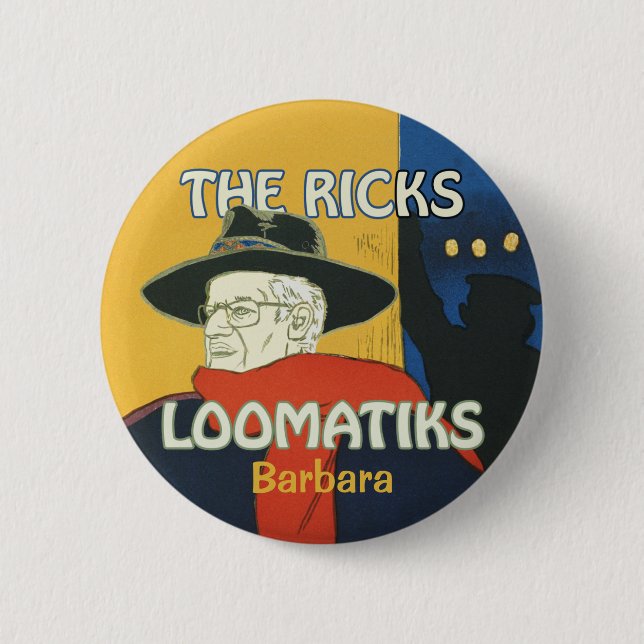 Ricks Loomatiks Personalised Button Round (Front)