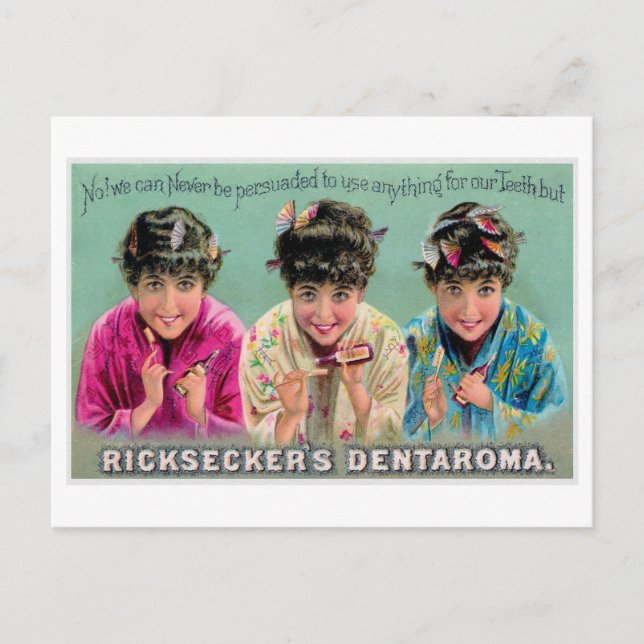 Ricksecker’s Dentaroma Vintage Toothpaste Ad Postcard (Front)