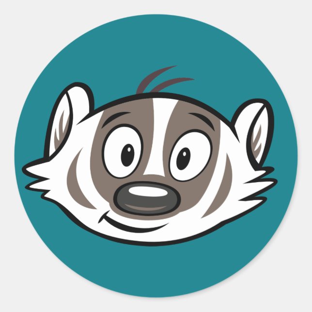 Ricky Racoon | Boomer Badger Face Classic Round Sticker (Front)