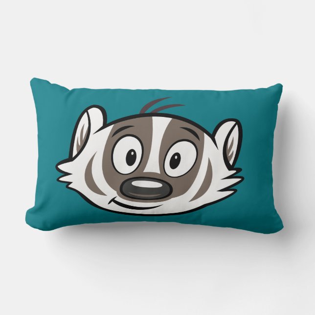 Ricky Racoon | Boomer Badger Face Lumbar Cushion (Front)
