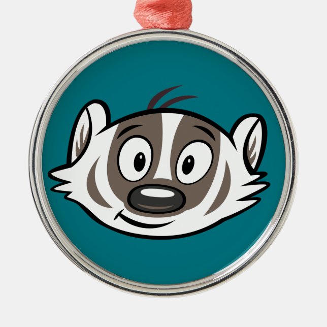 Ricky Racoon | Boomer Badger Face Metal Tree Decoration (Front)