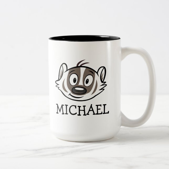 Ricky Racoon | Boomer Badger Face Two-Tone Coffee Mug (Right)