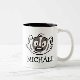 Ricky Racoon Boomer Badger Face Two-Tone Coffee Mug