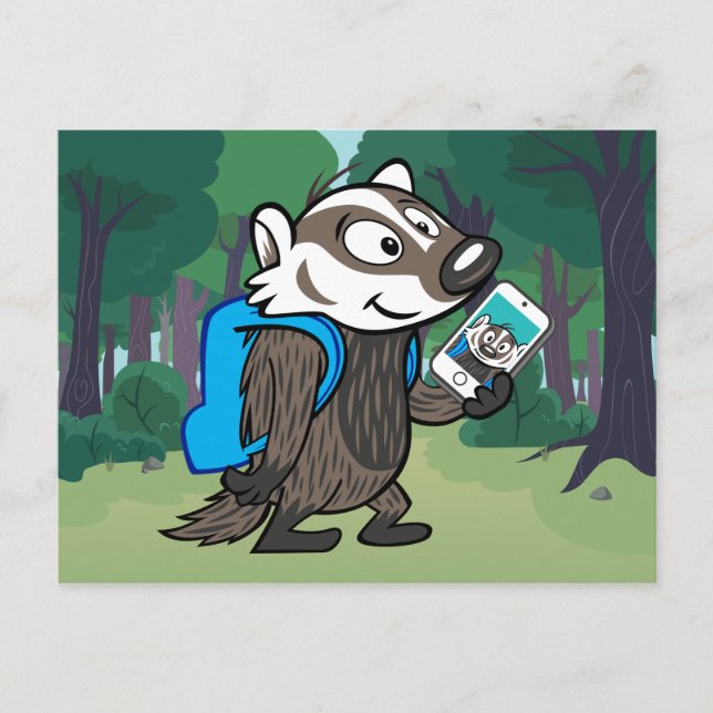 Ricky Racoon | Boomer Badger Selfie Postcard (Front)