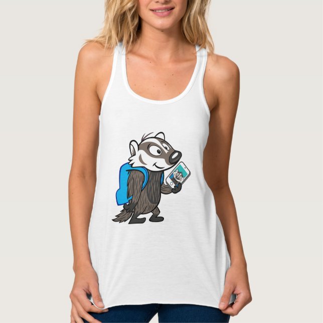 Ricky Racoon | Boomer Badger Selfie Singlet (Front)