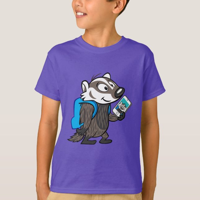 Ricky Racoon | Boomer Badger Selfie T-Shirt (Front)