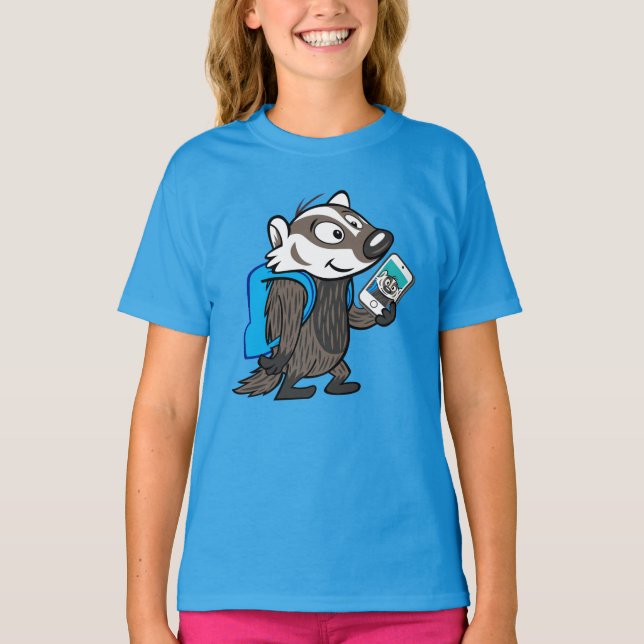Ricky Racoon | Boomer Badger Selfie T-Shirt (Front)