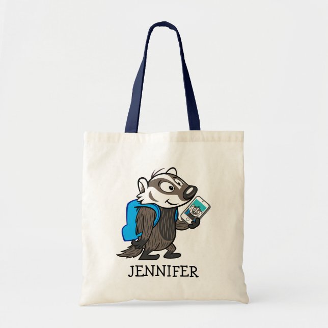 Ricky Racoon | Boomer Badger Selfie Tote Bag (Front)