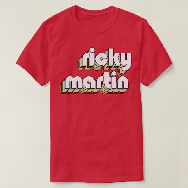 RickyRetro Rainbow Typography Faded Style T-Shirt (Design Front)