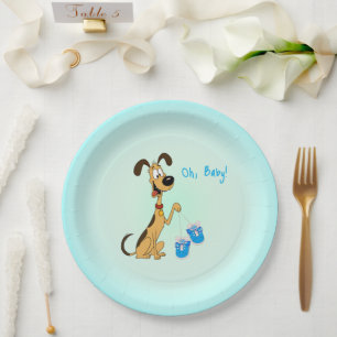 Rico the Dog Baby Boy Shower Paper Plate