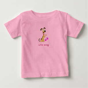 Rico the Dog Holding Cute Rose Baby Shoes T-Shirt
