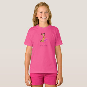 Rico the Dog holding Cute Rose Baby Shoes T-Shirt