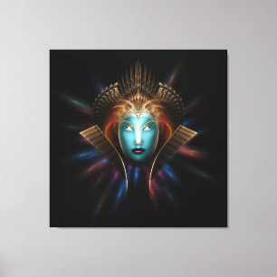 Riddian Queen Fractal Art Wrapped Canvas Print