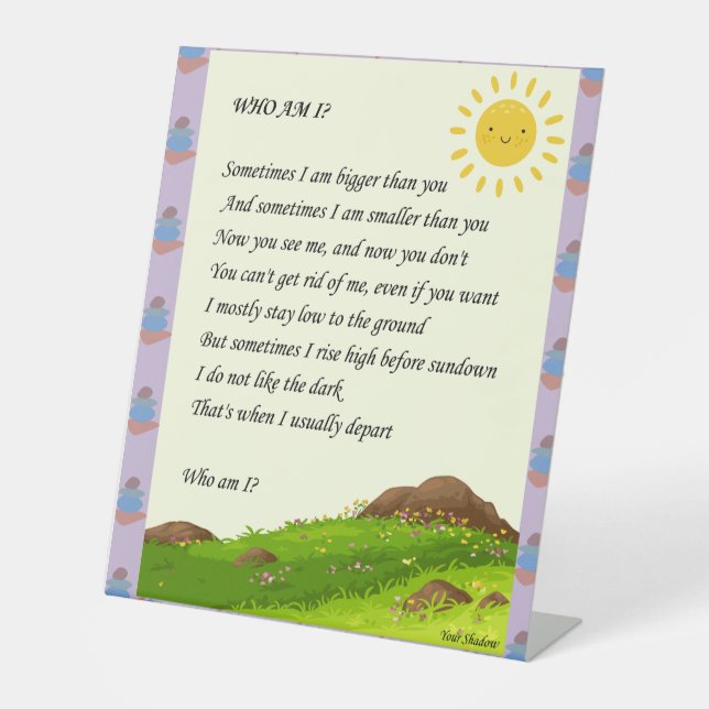 Riddle Art Pedestal Sign (Front)