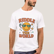 "Riddle the World" Cool Retro Smiley Graphic