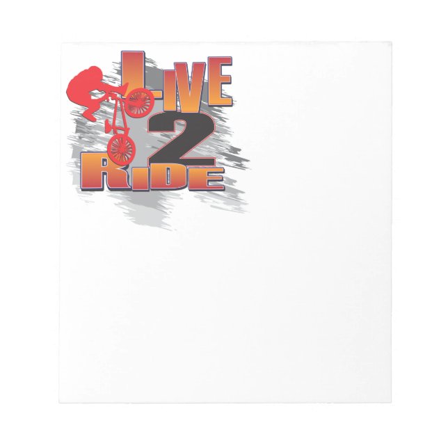 Ride 2 Live BMX Biker Notepad (Front)