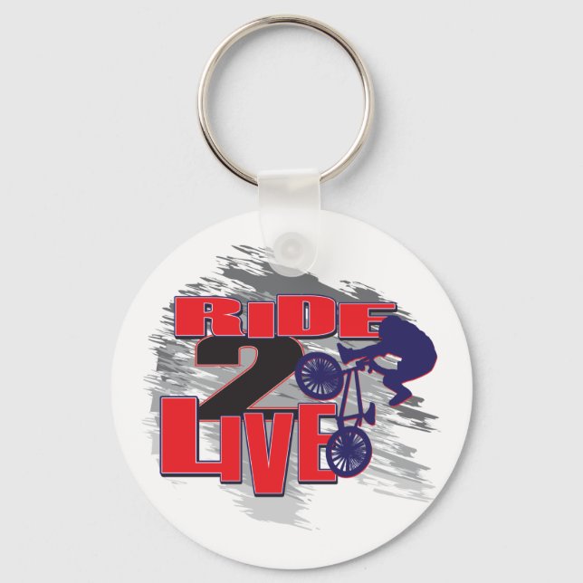 Ride 2 Live BMX Rider Key Ring (Front)