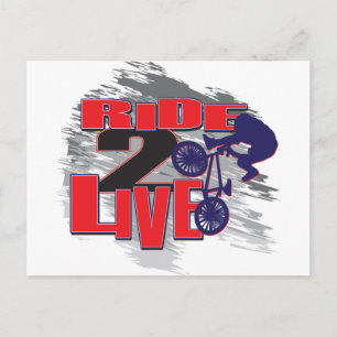 Ride 2 Live Live 2 Ride BMX rider Postcard