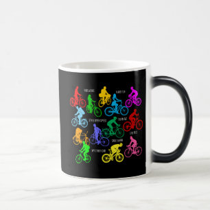 Ride a bike funny colourful elegant magic mug