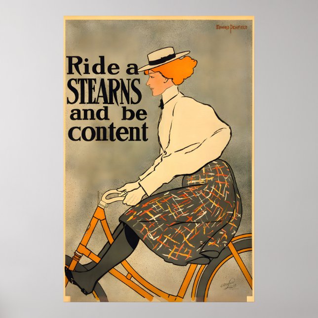 Ride a Stearns - Vintage Bicycle Poster (Front)
