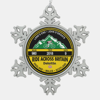 RIDE ACROSS BRITAIN 2018 TREE SNOW FLAKE ORNAMENT