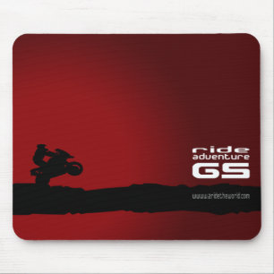 Ride-Adventure-GS black on red Mouse Pad