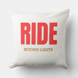 Ride Beyond Limits – Motivational Biker Typography Cushion
