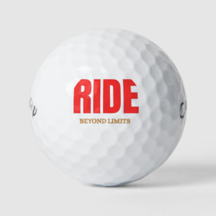 Ride Beyond Limits – Motivational Biker Typography Golf Balls