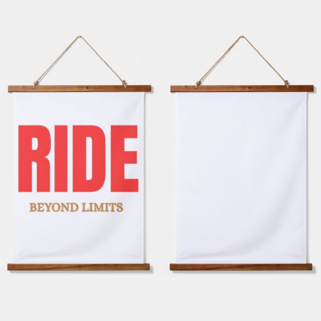 Ride Beyond Limits – Motivational Biker Typography Hanging Tapestry (Double)