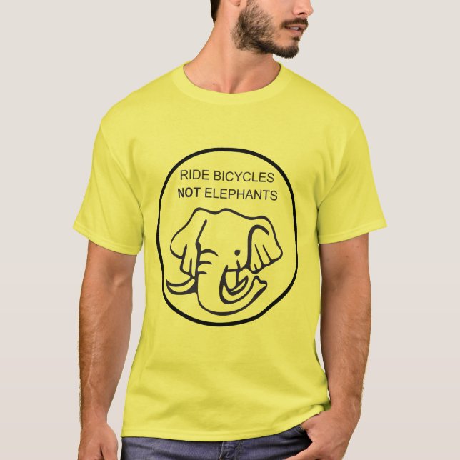 Ride Bicycles Not Elephants T-Shirt (Front)
