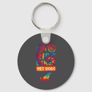 Ride Bikes Pet Dogs Bicycle Cycling Biking Dog Lov Key Ring