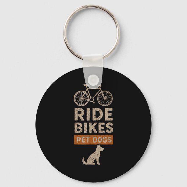 Ride Bikes Pet Dogs Lovers Design Key Ring (Front)