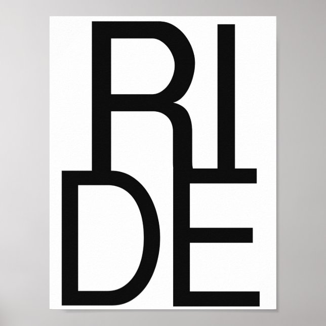 Ride Black and White Graphic Print (Front)