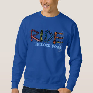 Ride Bridger Bowl Montana guys blue sweatshirt