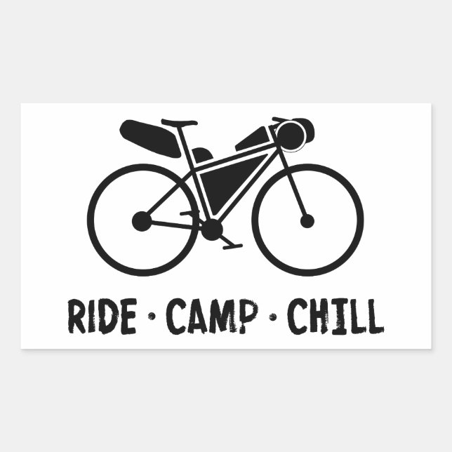 Ride Camp Chill Bikepacking Rectangular Sticker (Front)