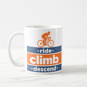 Ride Climb Descend Cycling Quote Vintage Coffee Mug
