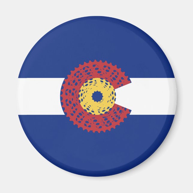 Ride Colorado (Bicycle Cassette) Magnet (Front)