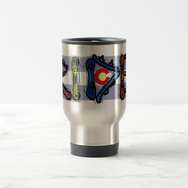 Ride Colorado snowboard stainless mug (Center)