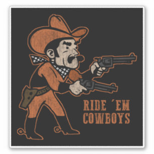 Ride 'Em Cowboys Vintage Distressed Sticker