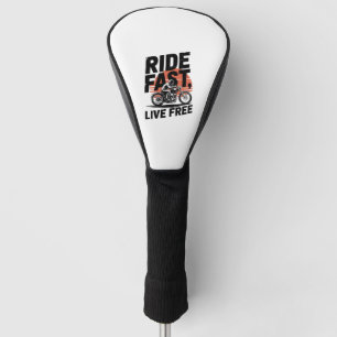 Ride Fast Live Free Bicyclist T-shirt Golf Head Cover