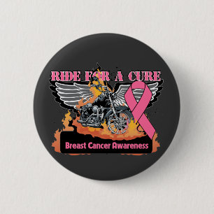 Ride For a Cure - Breast Cancer 6 Cm Round Badge